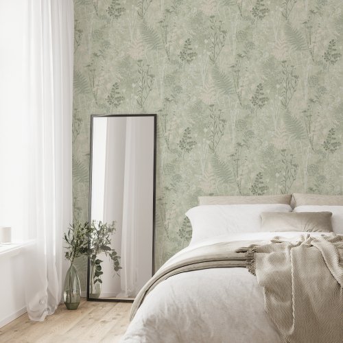 Superfresco Easy Organics Sage Wallpaper Room