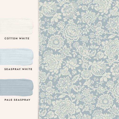 Laura Ashley Trailling Laurissa Pale Seaspray Blue Wallpaper Matching