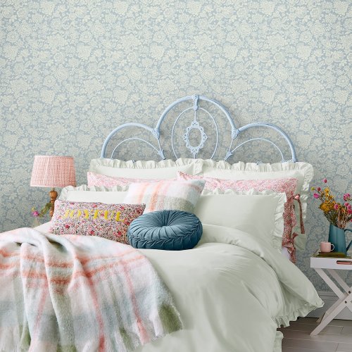 Laura Ashley Trailling Laurissa Pale Seaspray Blue Wallpaper Room