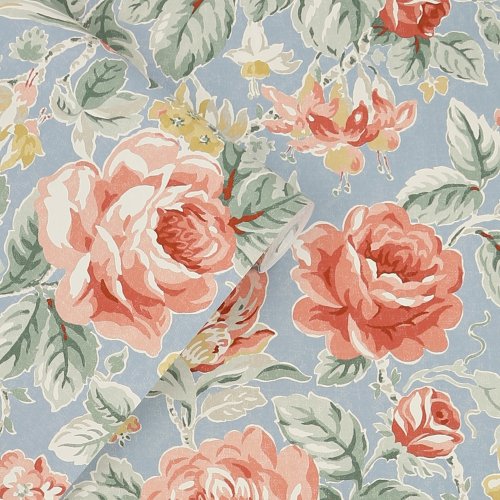 Laura Ashley Wild Roses Ochre Yellow Wallpaper Roll