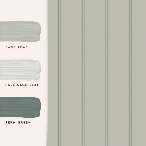 Laura Ashley Chalford Wood Panelling Sage Green Wallpaper Matching Paint