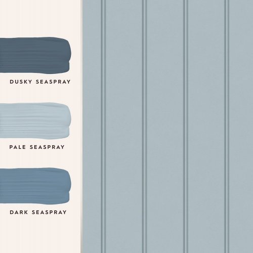 Laura Ashley Chalford Wood Panelling Seaspray Blue Wallpaper Matching Paint