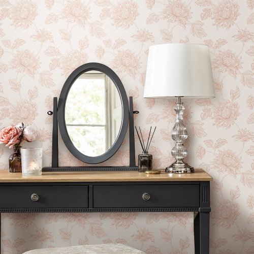 Laura Ashley Stratton Plaster Pink Wallpaper Room