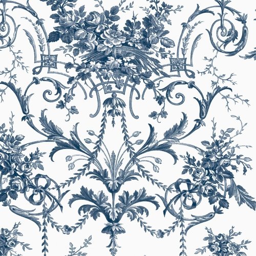 Laura Ashley Tuileries Midnight Blue Wallpaper