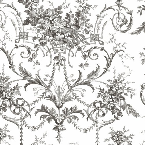 Laura Ashley Tuileries Charcoal Grey Wallpaper