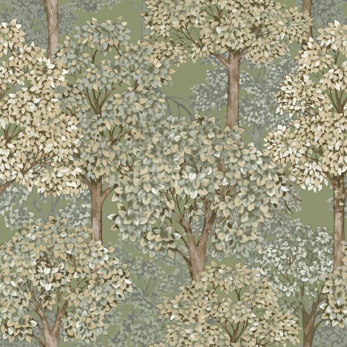 Galerie Cottage Tree Green Wallpaper