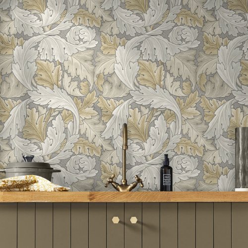 Morris at Home Acanthus Neutral Wallpaper Room