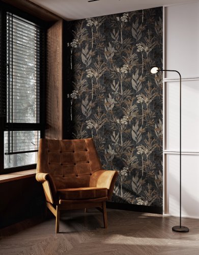 Superfresco Easy Solstice Black & Gold Wallpaper Room