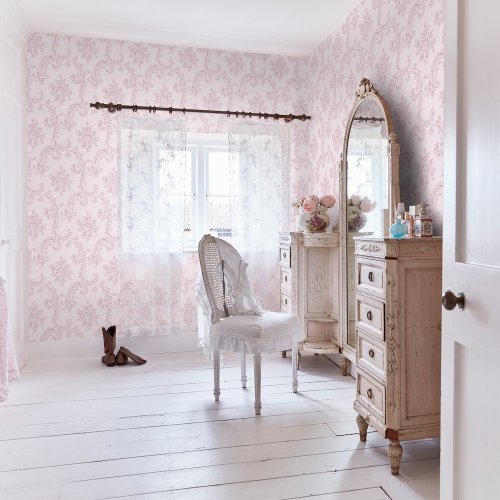 Rachel Ashwell Boudoir Beauty Pink Wallpaper Room