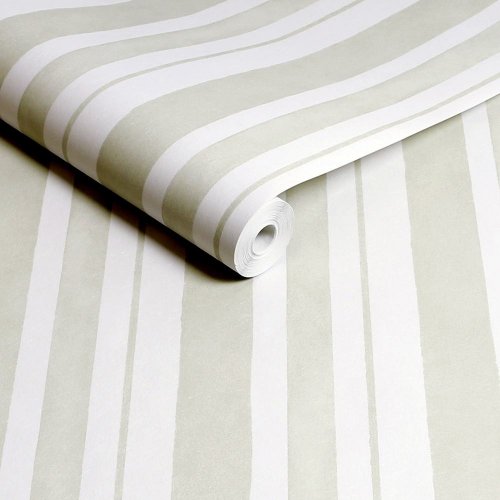 Rachel Ashwell Watercolour Stripe Sage Wallpaper Roll