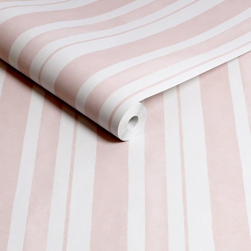 Rachel Ashwell Watercolour Stripe Pink Wallpaper Roll