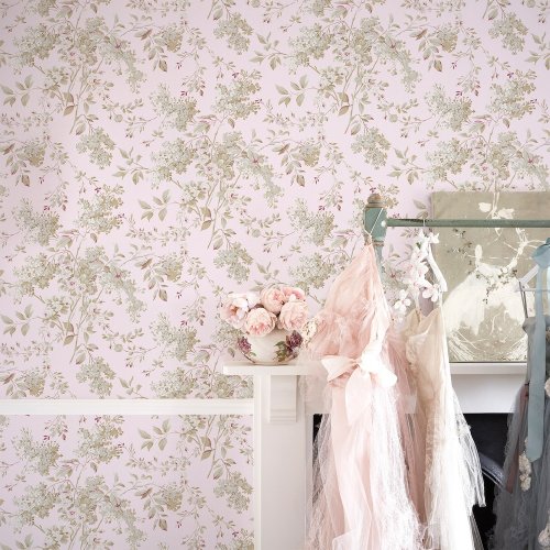 Rachel Ashwell Chelsea Pink Wallpaper Room