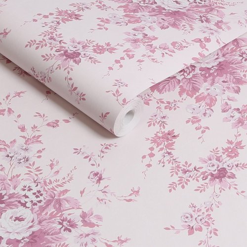 Rachel Ashwell Garden Floral Pink Tonal Wallpaper Roll