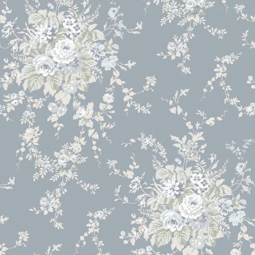 Rachel Ashwell Garden Floral Slate Grey Wallpaper