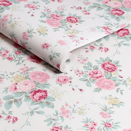 Rachel Ashwell Wild Flower Off White Wallpaper Roll