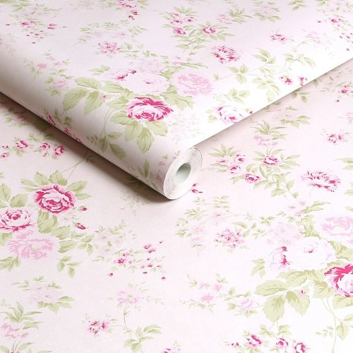 Rachel Ashwell Wild Flower Pink Wallpaper Roll