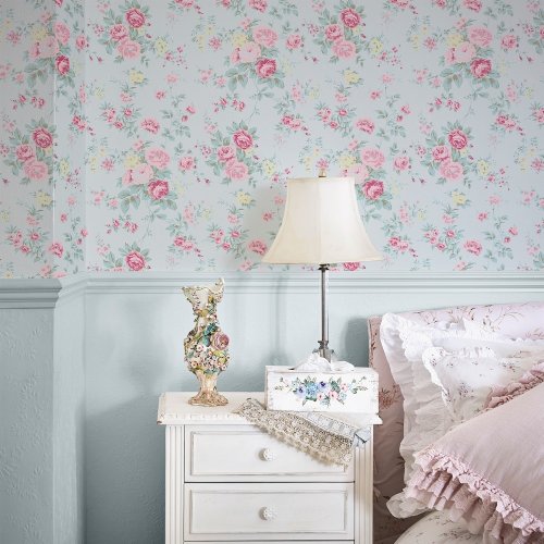 Rachel Ashwell Wild Flower Blue Wallpaper Room