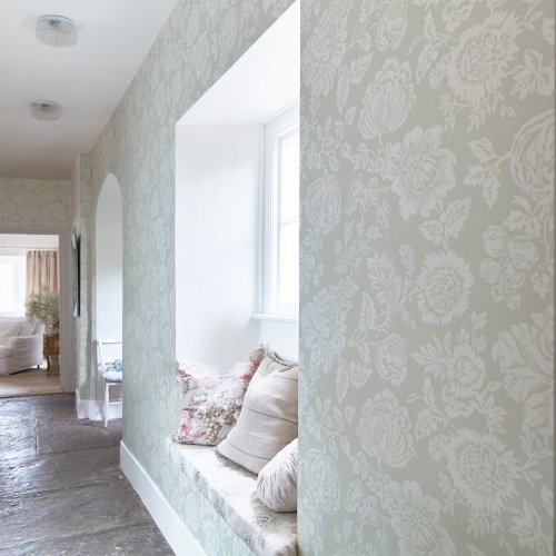 Rachel Ashwell Stipple Sage Wallpaper Room