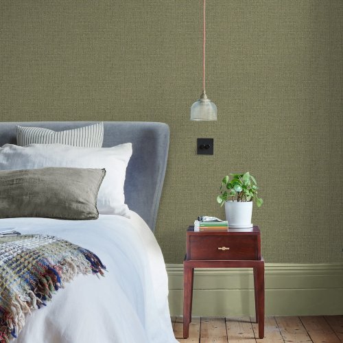 Soft green paste-the-wall wallpaper with an easy-to-hang and remove design