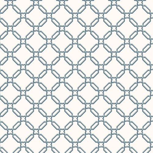 Laura Ashley Westminster Dusky Seaspray Wallpaper featuring a soft blue geometric lattice pattern on a neutral background.