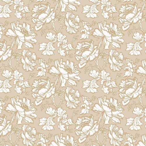 Laura Ashley Tamara Gold Wallpaper with white peonies on a gold background, creating a vintage floral design