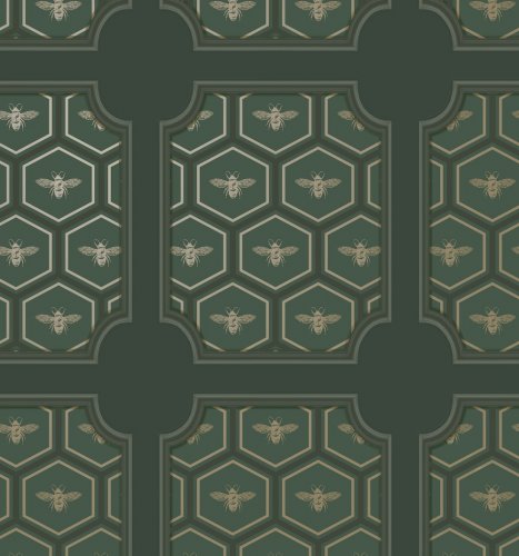 Holden Decor Bee Panel Green Wallpaper 13370