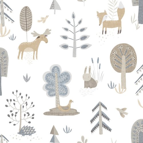 Galerie Country Animals Blue Wallpaper