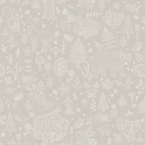 Galerie Forest Kingdom Silver/Grey Wallpaper