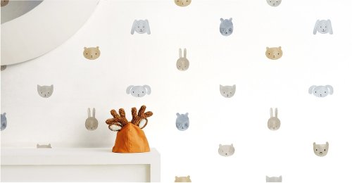 Galerie Happy Heads Blue Wallpaper Room