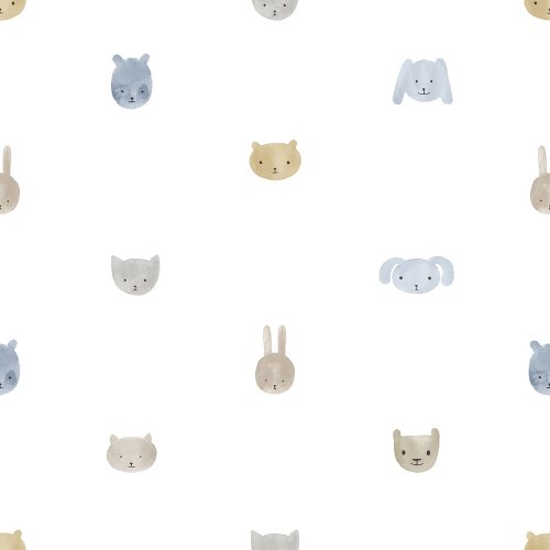 Galerie Happy Heads Blue Wallpaper