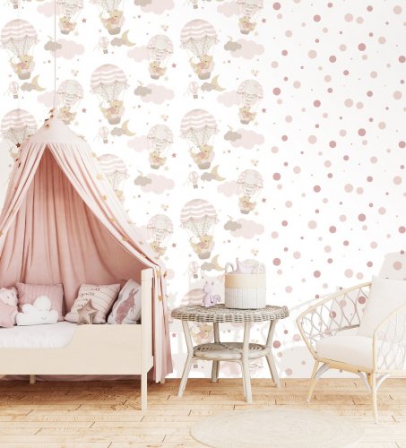 Galerie Hot Air Balloons Pink Wallpaper Room