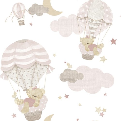 Galerie Hot Air Balloons Pink Wallpaper