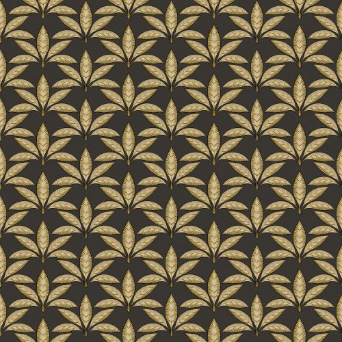 Galerie Leaf Motif Black & Gold Wallpaper 18515