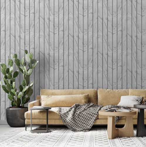 Muriva Woodgrain Panel Natural Wallpaper 193501