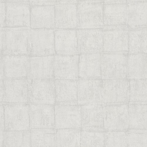 Minimalist grid-like tile pattern wallpaper in greige