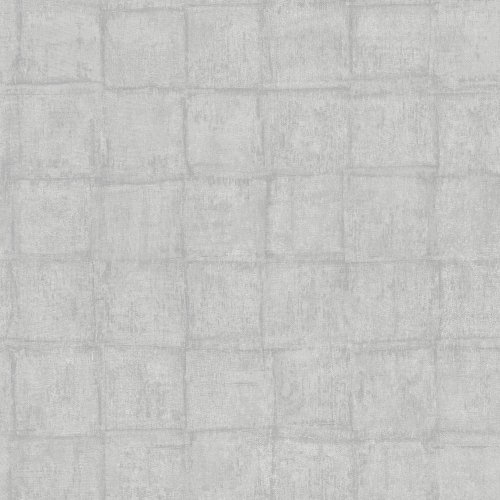 Grid-like pattern in mid-grey tones on Galerie Eden Tile wallpaper.