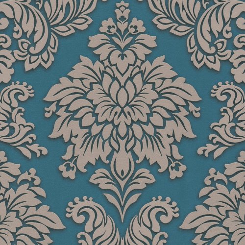 Living Walls Lizzy London Damask Teal Wallpaper 368985