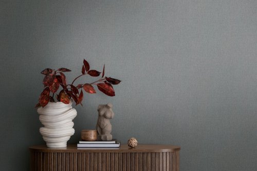 Michalsky wallpaper in sleek steel grey with a subtle textured design.