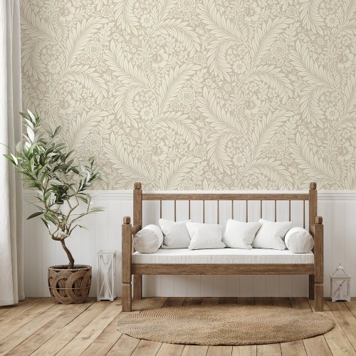 Belgravia Decor Florence Leaf Natural Wallpaper Room