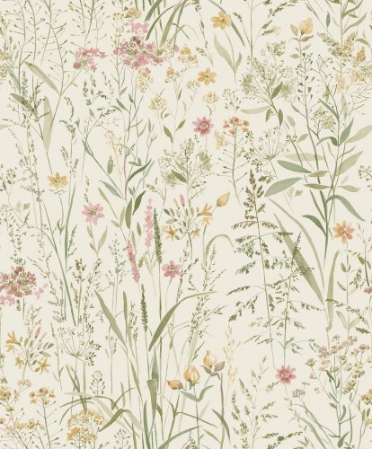 Grandeco Free Flower Neutral Wallpaper Long