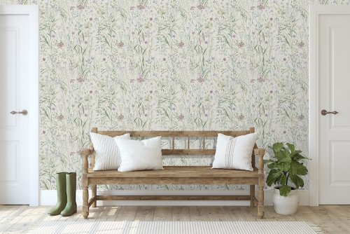 Grandeco Free Flower Pink Wallpaper Room