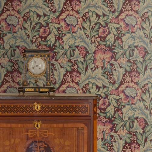 Galerie Acanthus Garden Deep Red/Olive/Blue Wallpaper Room 2