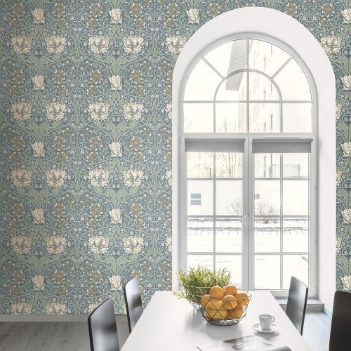 Galerie Ogee Flora Blue/Sage/Cream Wallpaper Room 2