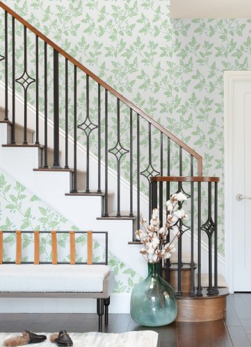 A Street Prints Ardell Green & Blue Wallpaper Room