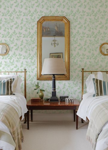 A Street Prints Ardell Green & Blue Wallpaper Room 2