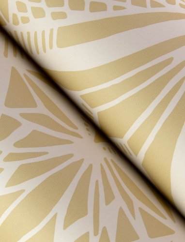 Roll shot of Urban Golden Wallpaper showcasing modern abstract detailing in warm gold