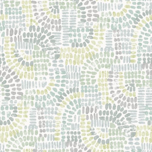 Wanderer Green and Grey Wallpaper with a soft abstract pattern in muted green and grey tones