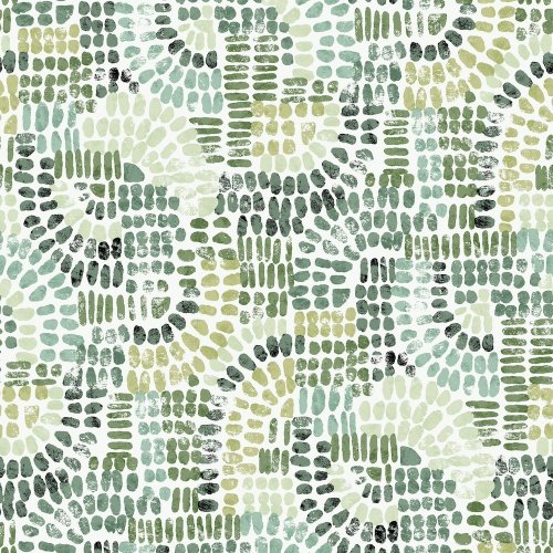 Wanderer Green Wallpaper featuring an abstract, hand-painted pattern in natural green tones