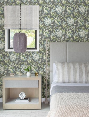 A Street Prints Valdivian Grey/Green Wallpaper Room 2