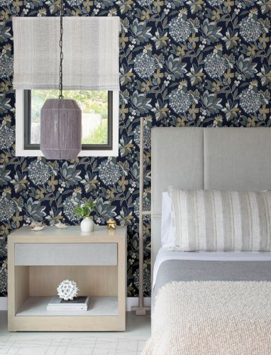 A Street Prints Valdivian Indigo Wallpaper Room 2